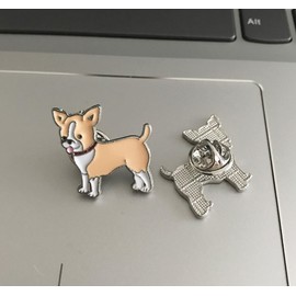 Pet Brooch, Lovely Dogs ID Tag Brooch Pins Dog Corsage Jewelry Metal Badge Brooch Holiday Christmas Birthday Gift 2PCS (Yellow Chihuahua)