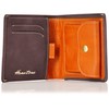 Hanatra M07-Black Italian Leather Bi-fold Wallet, Light and Small Wallet,