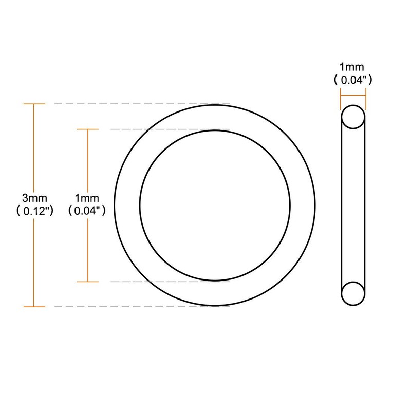 uxcell Silicone O-Rings, 3mm OD 1mm ID 1mm Width VMQ