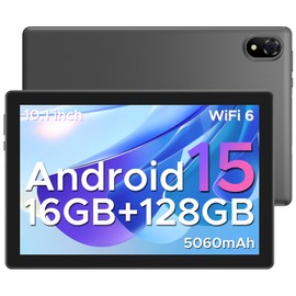DOOGEE U10 Android 15 Tablet with 10 inch,16GB RAM + 128GB ROM (2TB TF), WiFi 6 Kid Tablets with 5060mAh, 3.5mm Jack,Widevine L1, 8MP + 5MP, BT 5.0,OTG