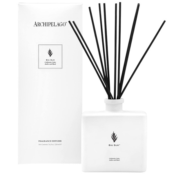 Archipelago Botanicals Big Sur Reed Diffuser, Includes Fragrance Oil, Elegant Vessel