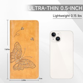 KITEVIUN Bifold Womens Wallet RFID Blocking Slim Wallets for Women with Zipper Butterfly Design Wallet Women