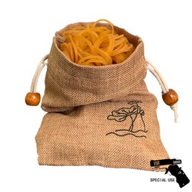 TIETHEKNOT 700pcs Stretchable Rubber Bands And Linen Pouch Drawstring Accessories, For Home Or Office Use.Special For Rubber Band Gun