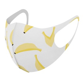 Design Mask, Set of 2, Polyester, Washable, Cloth Mask, Unisex, 010559, Banana Fruit, White