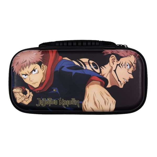 Konix Jujutsu Kaisen Protective Case and Carrying Case for Nintendo Switch, Switch Lite and Switch OLED - 8 Game Storage - Black, N/A, Jujutsu Kaisen Noir
