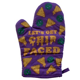 Let's Get Chip Faced Oven Mitt Funny Nachos Mexican Food Kitchen Glove Funny Graphic Kitchenwear Cinco De Mayo Funny Food Novelty Cookware Chip Faced Oven Mitt