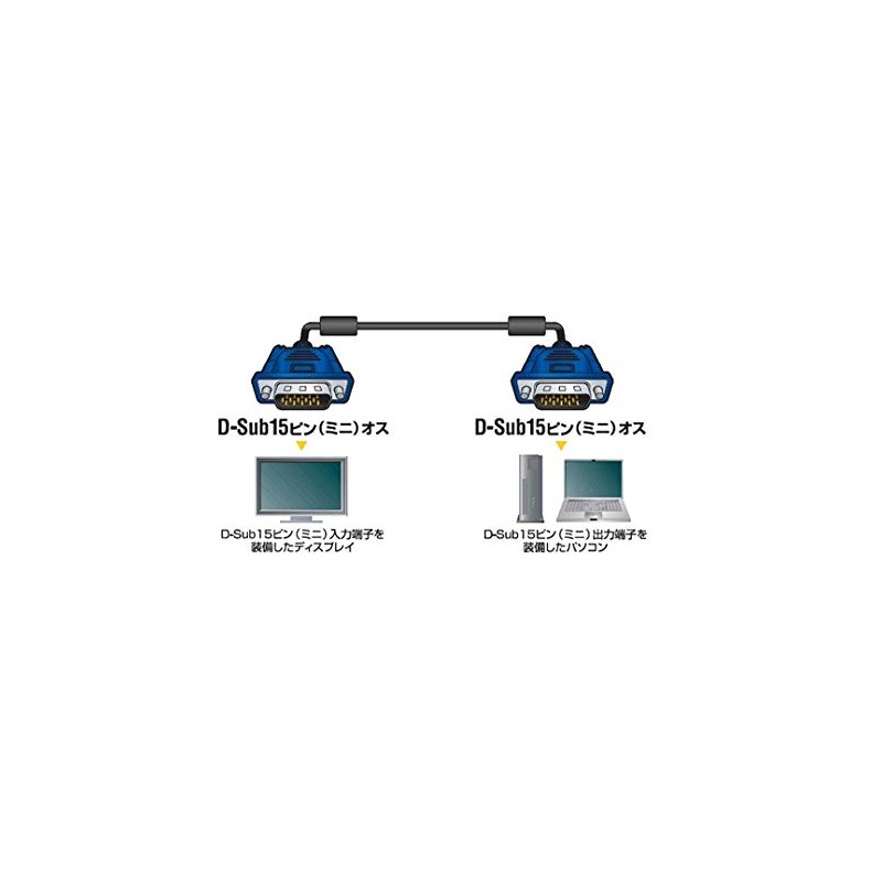 Elecom Display Cable D-Sub15 Pin (Mini) Male – D-Sub15 Pin