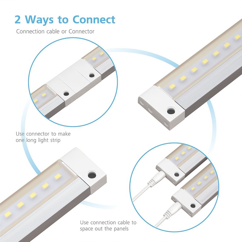 EShine White Finish 3 12 inch Panels LED Dimmable Under
