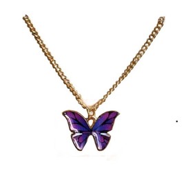 Stocking Stuffers Gifts for Women Butterfly Necklace Cute Butterfly Pendant Necklace Acrylic Butterfly Chain Necklace Trendy Stuff Items Crystal Butterfly Necklaces for Women Girls Gifts