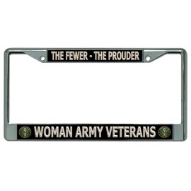 Woman Army Veterans Chrome License Plate Frame
