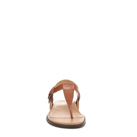 Vionic Women's Cora Flip-Flop, Tan Brown Leather, 10 Wide