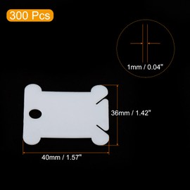 PATIKIL Plastic Floss Bobbin, 300 Pack Sewing Thread Card Board for Cross Stitch Embroidery Storage Organizer, White