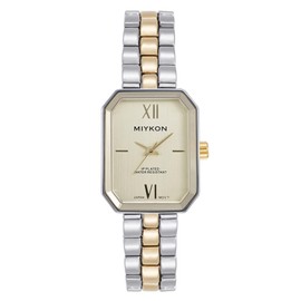 Miykon Dainty Watches for Women, Vintage Small Face Octagonal Square Womens Watch, Classic Luxury Style Bracelet Watch for Petite Thin Wrists, Cute & Unique - Japanese Quartz, Waterproof to 100ft (Silver Case with Gold Dial, 24mm, Two-Tone)