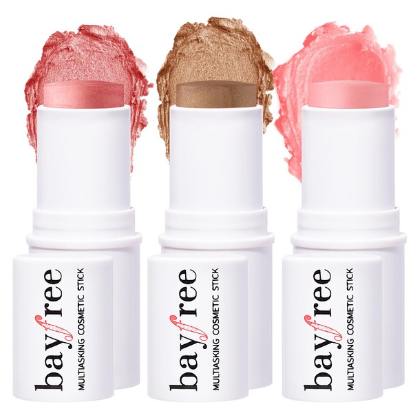 bayfree 3 PCS Makeup Cream Contour Stick Set, Highlighter Stick