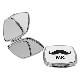 Sam Sandor - Mr Mustache - Square Compact Mirror Personal Mirror
