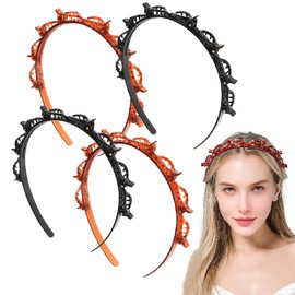 4 Piece Set of Double Bangs Hair Clips Multi-layer Comb Hair Bands Headband Tooth Comb Hair Bands Headband with Clips For Female Girls