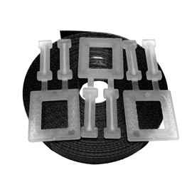 Pallet strapping kit Black 10m x 12mm with 3 plastic buckles, 9 pack