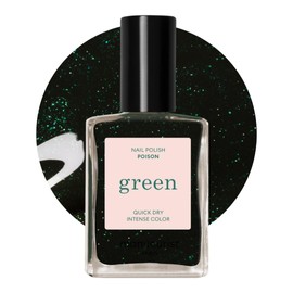 Manucurist Green Nail Polish Poison - Green Glitter Nail Polish - 9-Free, Plant-Based and Vegan - Manicure - Made in France - 0.5 fl oz