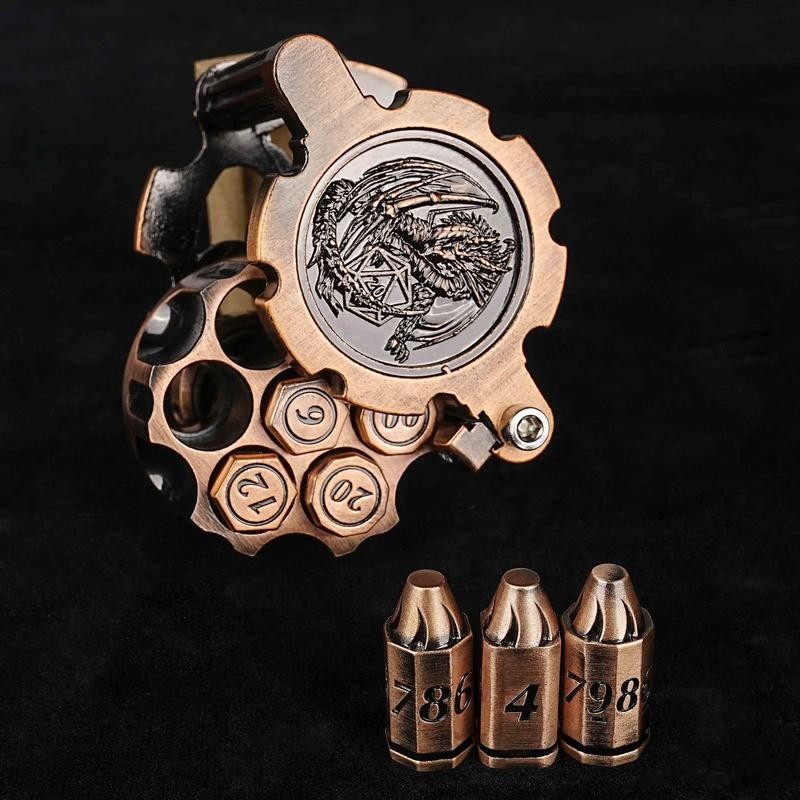 Bear Dice: Rotating Revolver Cylinder Container & 7 Cool Solid