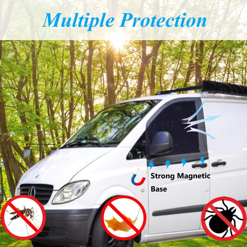 Eysbiy Universal Car Window Screens, Pair Magnetic Bug Screen for
