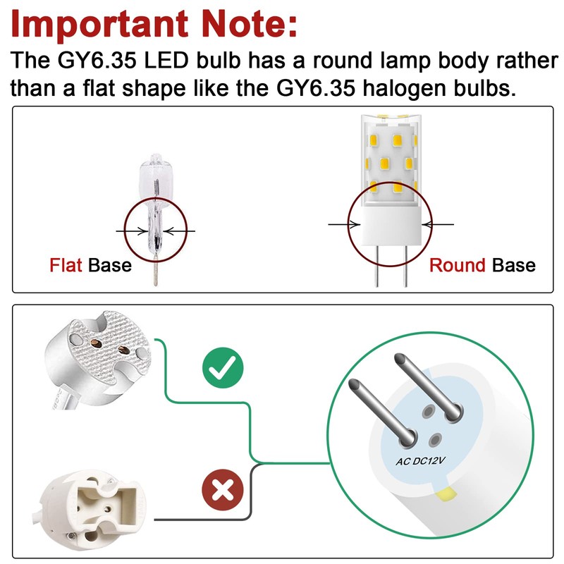 GY6.35 LED Bulb 5W Equivalent to 50W Bi-pin Base Halogen