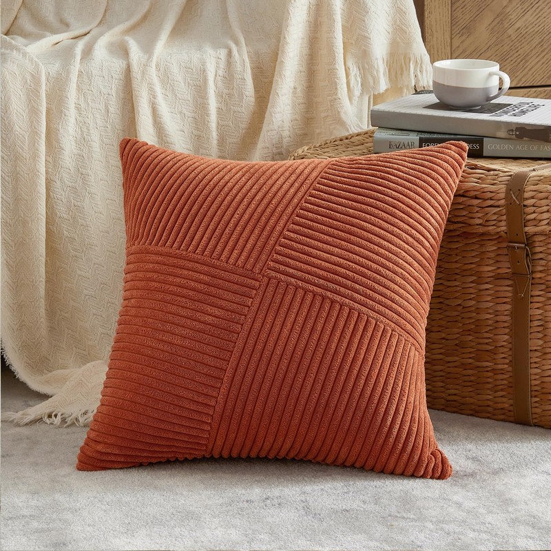 FDTERN Set of 2 Caramel Boho Decorative Cushion Covers 45