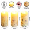 Eywamage Fiber Optic Flameless Pillar Candles with Remote Set of