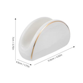 MAGICLULU Ceramic Napkin Holder with Golden Edging Stylish Tabletop Napkin Dispenser for Standard Tissue Kitchen Decor Practical Present