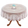 Round Tablecloth, Christmas Lace Angel Snowflake White Table Cover -