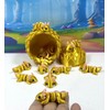 12pcs 3D Printed Axolotl with Eggs, Articulated Gold Fidget Axolotl,