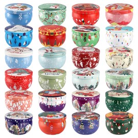 24Pack Christmas Scented Candles Gift- Aromatherapy Candle-2.5oz Soy Wax-Long Lasting Burn time, Christmas Thanksgiving Gifts for Women，Home Decor