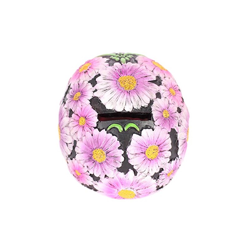 Purple Floral Candy Skull Money Box