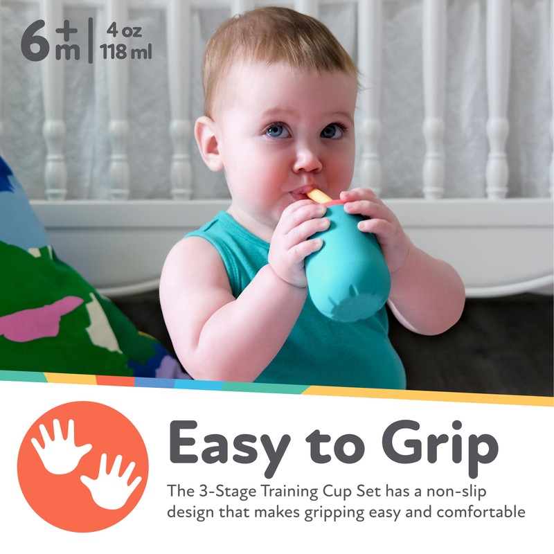 Nuby First Training Cup Set - Silicone Tumbler with Spout