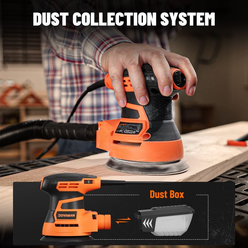 DOVAMAN ROS01A Orbital Sander, 3A Random Orbit Sander, 6 Variable