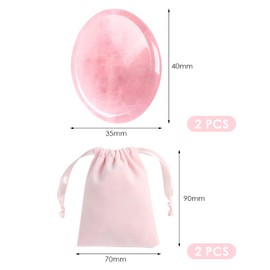 2 Crystal Stones, 2 Jewellery Bags, Oval Healing Stones, Creative Energy Crystal Stones, Practical Crystal Healing Stones Outdoors.