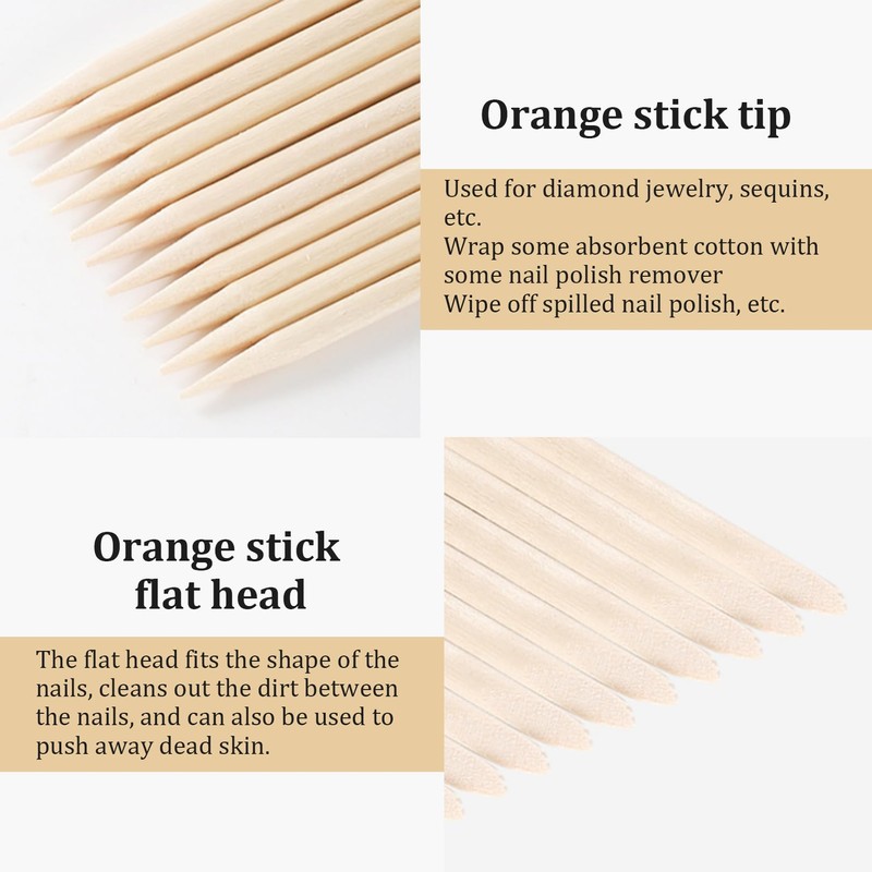 Pack of 100 Rosewood Sticks Manicure Professional Manicure Tools, Cuticle