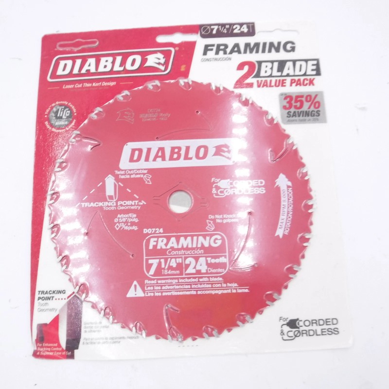 Diablo 2 Pack 7-1/4" Diablo Framing Saw Blades 24 Teeth,