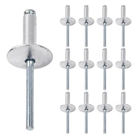 Pack of 50 Blind Rivets Blind Rivets with Domed Aluminium Head Aluminium Blind Rivets with Large Flange for Sheet Metal, Woodworking, Industrial (4.8 x 10 x 16 mm)