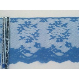 Klauber Brothers 10  YARDS VINTAGE  4" WIDE LACE TRIM LIGHTNING BLUE MADE IN THE USA