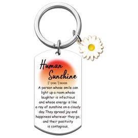 Sunshine Gifts for Women Human Sunshine Keychain Thank You Gifts for Women Employee Appreciation Gift for Coworker Boss Leader Friends Birthday Thanksgiving Christmas Gift Inspirational Keyring