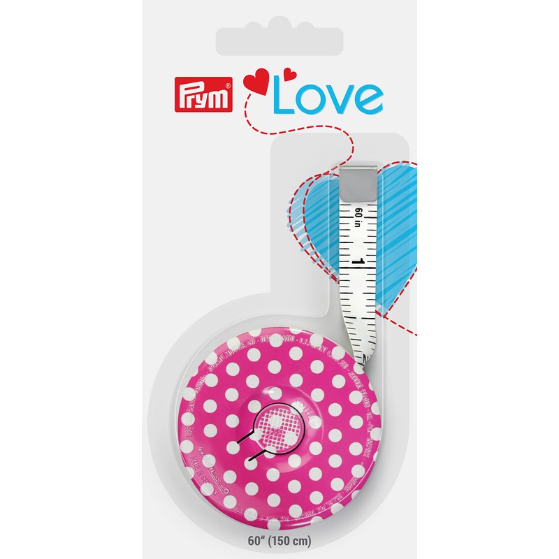 Prym Love Spring Tape Measure, Pink