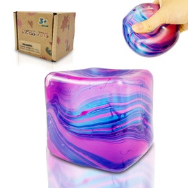 Graphinza Squeeze Toys – Medium 1.97in Soft Stress Relief Toys Cube for Autism Stress Relief, Stress Balls for Adults and Children, Classroom Prizes – Durable Design, Not Easy to Fall Off, (Purple)