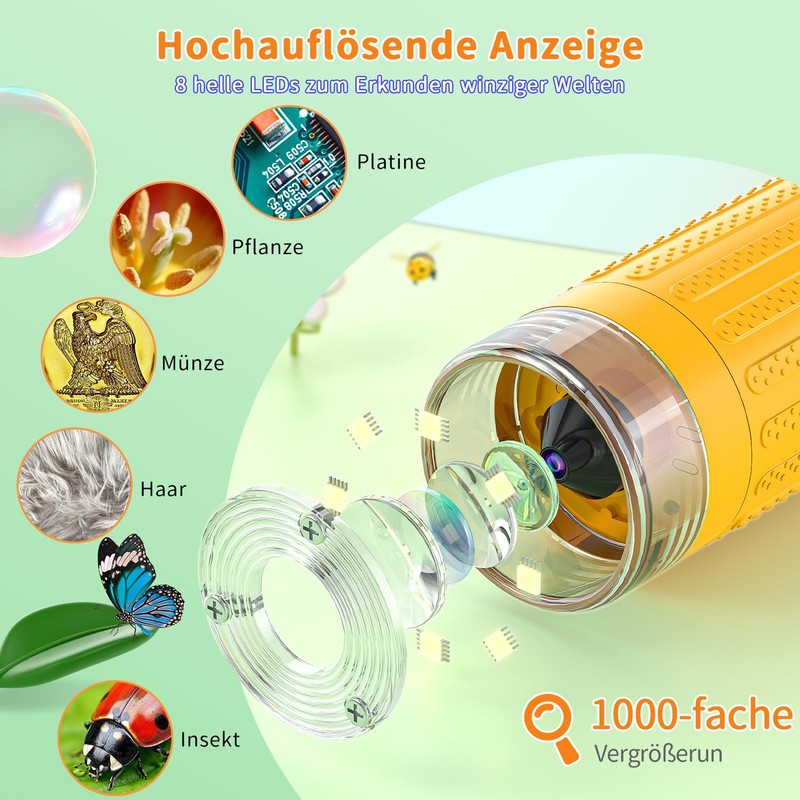 Microscope Camera for Children (Yellow)