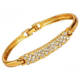 Touchstone Artistic and Smart Golden Rhinestone Bracelet for Women