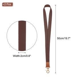 PATIKIL Neck Lanyard, 2 Set Long ID Badge Lanyard with Lobster Clasp for Teacher Women Men Keychain Lanyard Strap for Wallet Keys ID Card Whistle, Dark Brown
