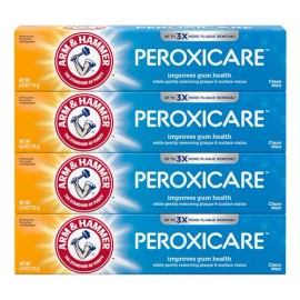 Pasta Dental Arm & Hammer Peroxicare 4 Pack 170 gr (Total 680 gr) Ayuda al cuidado de las encias, Con Bicarbonato De Sodio Y Peróxido, Limpieza Profunda, Encías Más Saludables Y Aliento Refrescante