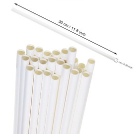 Cotton Candy Cones Penta Angel 24Pcs 11.8" Cotton Candy Holder Stick Paper Straw Cones for Birthday Wedding Party Candy Making (White-24pcs)