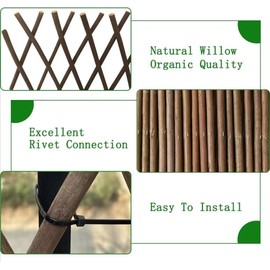 GLANT Lattice Fence Expandable Plant Climbing Trellis, Open Screen Willow Fencing