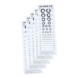 ABOOFAN 5 Sheets C Type Eye Chart Wall Visual Exam Chart for Accurate Home School Vision Testing Standard Logarithmic Eye Test Tool
