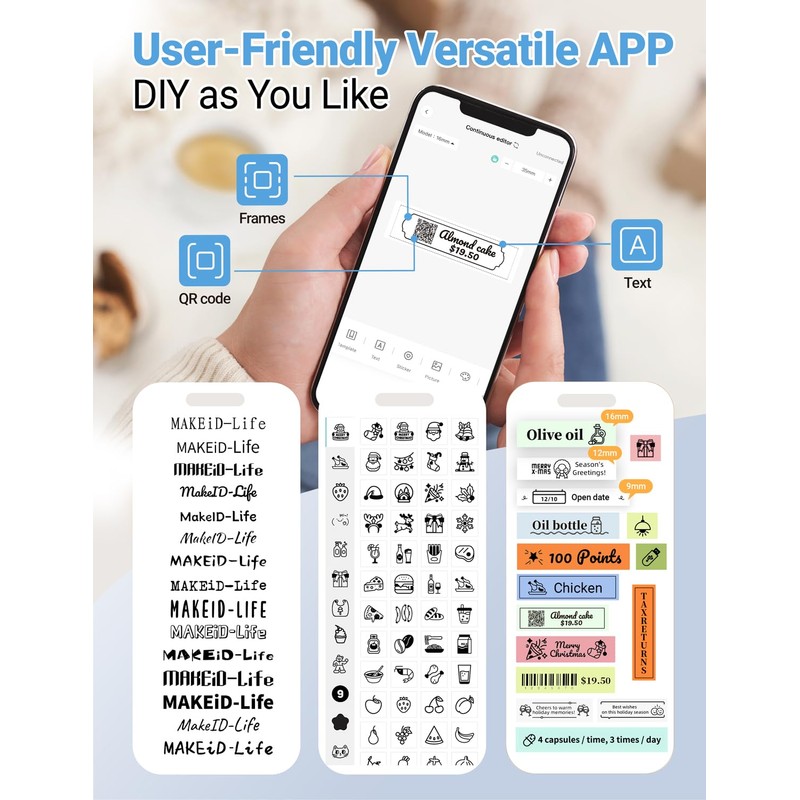 Makeid Label Makers, L1 Label Maker Machine, Portable Wireless Sticker